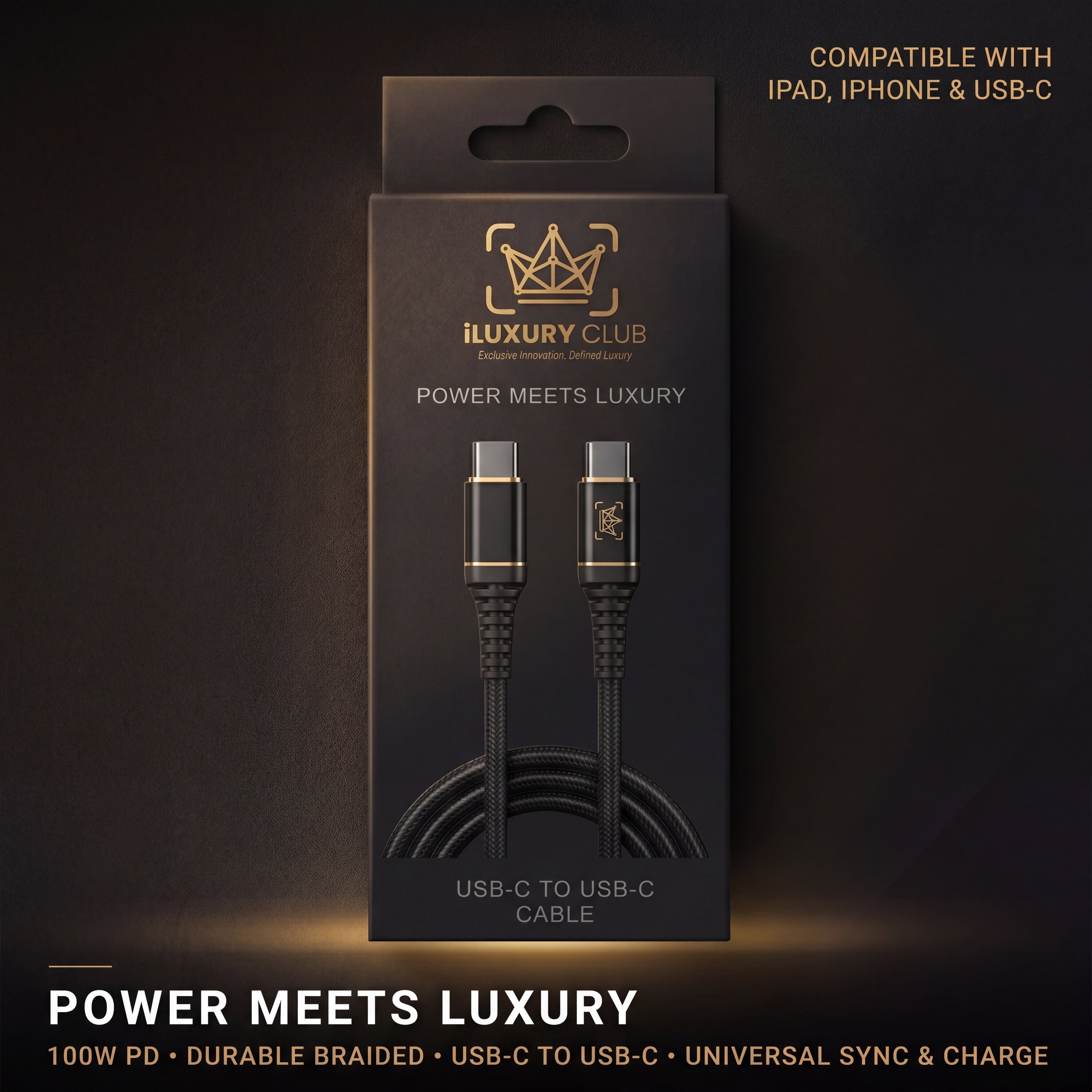 Cable USB-C Tipo C iLUXURY CLUB