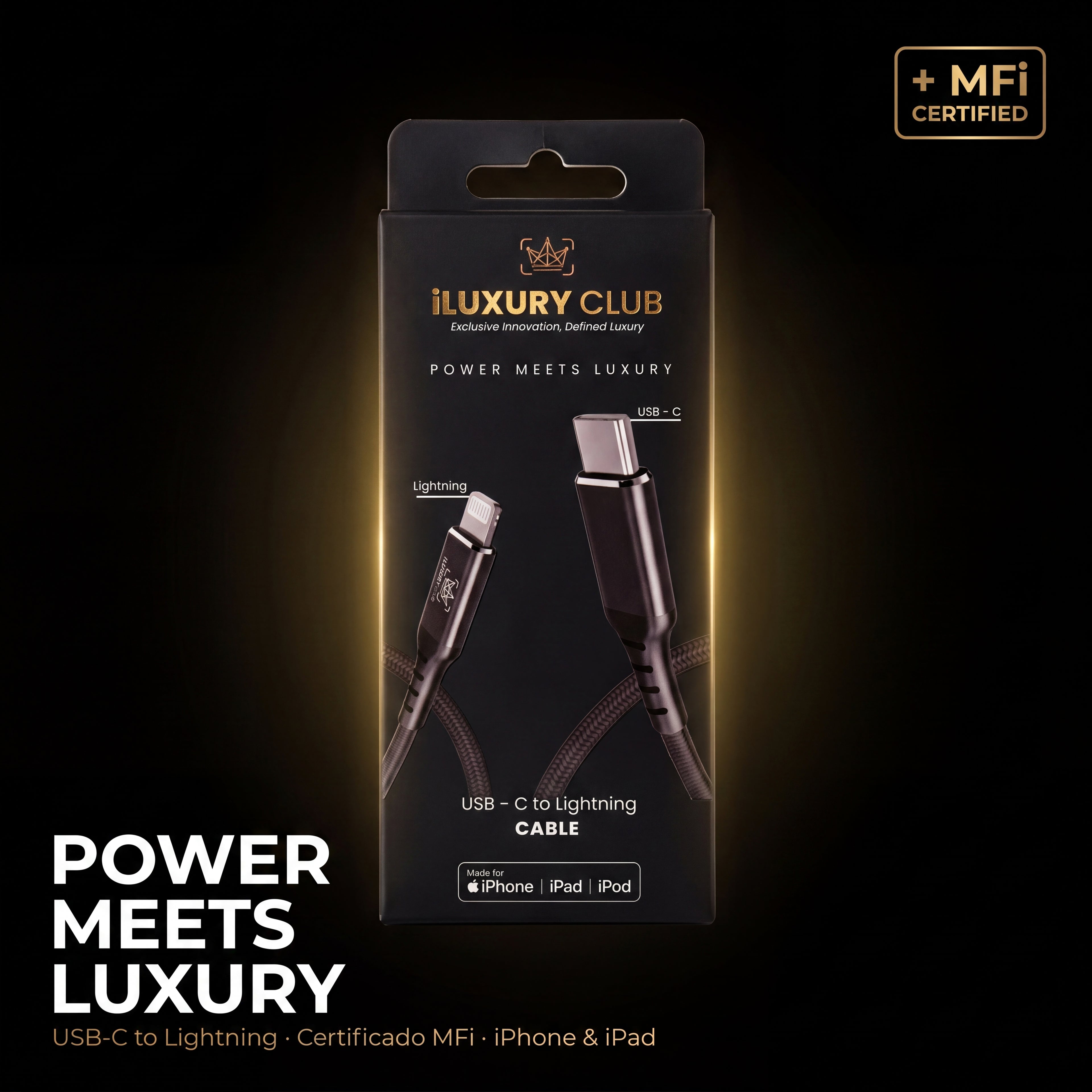 Cable Tipo C A Lightning MFI 1 metro